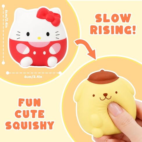 4-Piece Cute Anime Style Slow Rise Squishy Toys | Soft Squeeze Fidget Toys | Kawaii Desk Decor for Anxiety Relief | Adorable Healing Gift to Help You Relax in Saudi Arabia