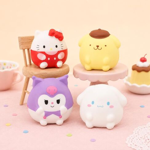 4-Piece Cute Anime Style Slow Rise Squishy Toys | Soft Squeeze Fidget Toys | Kawaii Desk Decor for Anxiety Relief | Adorable Healing Gift to Help You Relax in Saudi Arabia