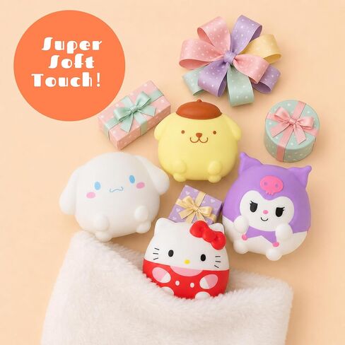 4-Piece Cute Anime Style Slow Rise Squishy Toys | Soft Squeeze Fidget Toys | Kawaii Desk Decor for Anxiety Relief | Adorable Healing Gift to Help You Relax in Saudi Arabia