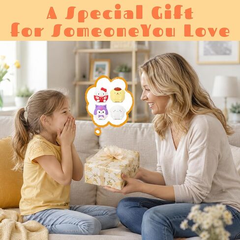 4-Piece Cute Anime Style Slow Rise Squishy Toys | Soft Squeeze Fidget Toys | Kawaii Desk Decor for Anxiety Relief | Adorable Healing Gift to Help You Relax in Saudi Arabia
