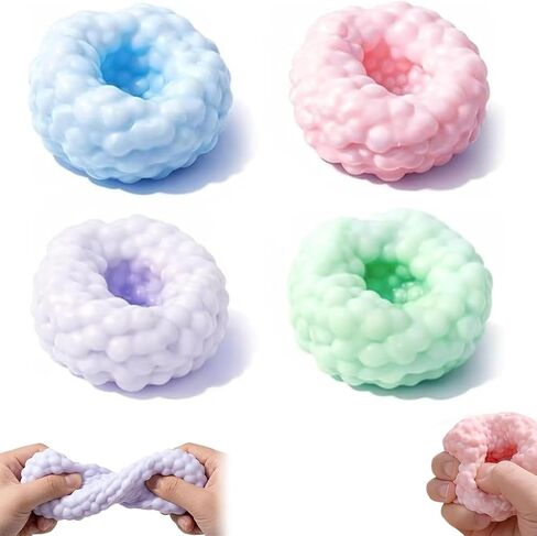 4Pcs Crunchy Squishy Noisy Stress Balls Ice Skin Fidget Sensory, Sand Squishys, Portable Desktop Relief Stress Balls for Adults Party Carnival Rewards Birthday (Mix) in Kuwait