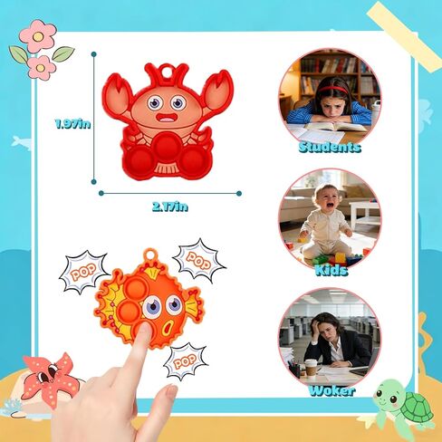 32 Packs Valentine's Day Gifts for Kids Sensory Pop Fidgets Toys Mini Farm Animal Keychains Bulk Party Favors for Toddlers Girls Boys School Classroom Prizes Exchange Birthday Goodie Bag Stuffers in Saudi Arabia