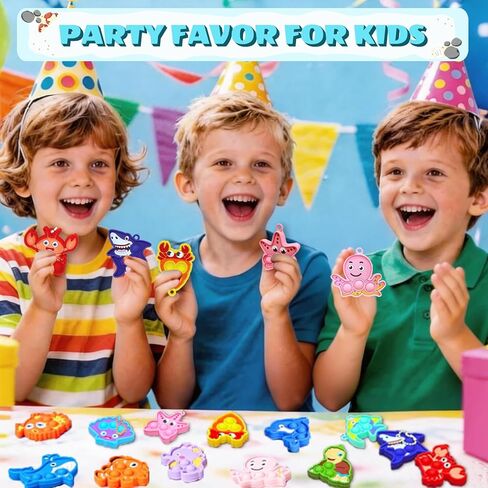 32 Packs Valentine's Day Gifts for Kids Sensory Pop Fidgets Toys Mini Farm Animal Keychains Bulk Party Favors for Toddlers Girls Boys School Classroom Prizes Exchange Birthday Goodie Bag Stuffers in Saudi Arabia