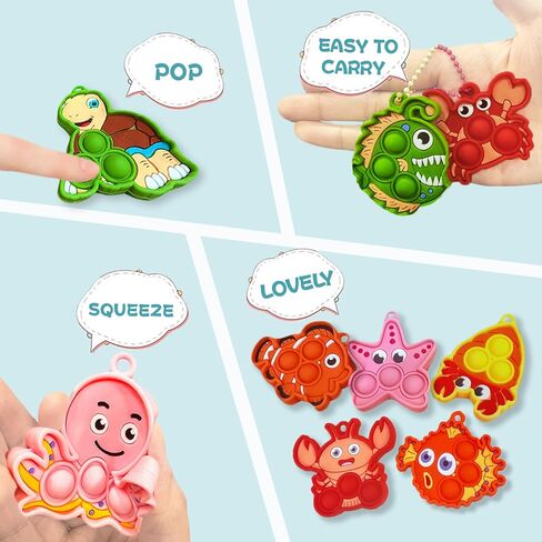32 Packs Valentine's Day Gifts for Kids Sensory Pop Fidgets Toys Mini Farm Animal Keychains Bulk Party Favors for Toddlers Girls Boys School Classroom Prizes Exchange Birthday Goodie Bag Stuffers in Saudi Arabia