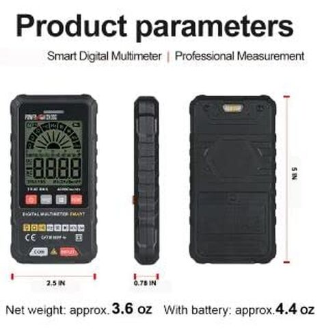 Power Watchdog SmartMeter - مقياس رقمي تلقائي متعدد مع كاشف الجهد الكهربي غير المتصل، جهاز اختبار جهد التيار المتردد/التيار المستمر للسلامة الكهربائية للمركبات الترفيهية وتشخيص الطاقة in Kuwait