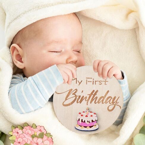 My First Holiday Milestone Cards, 12 Pcs 3D 3.9" Baby First Holiday Wood Sign Monthly Milestones for Baby Shower, Baby First Valentine's Day/St. Patrick's Day/Easter/Halloween/Hanksgiving/Christmas in Kuwait