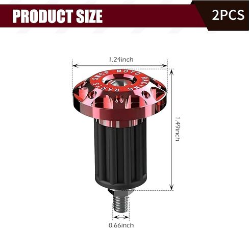 2 PCS Motorcycle Bar End Plug, Alloy Anti-rust Anti-collision Handlebar Grip End Caps, 7/8" 22mm Handlebar Decorations, for Most Scooters, Off-Road Motorcycles (Red) in Saudi Arabia