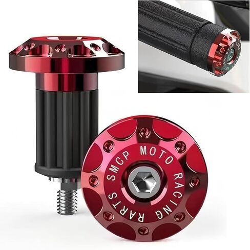 2 PCS Motorcycle Bar End Plug, Alloy Anti-rust Anti-collision Handlebar Grip End Caps, 7/8" 22mm Handlebar Decorations, for Most Scooters, Off-Road Motorcycles (Red) in Saudi Arabia