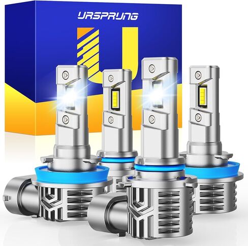 Ursprung 𝟏𝟐𝟎,𝟎𝟎𝟎𝐋𝐌 H11 9005 Led Bulb Combo, Upgraded 5th-Gen 16 CSP for Superior Brightness, 6500K Cool White, H8/H9/HB3 Bulbs, 90,000 Hours Lifespan, IP68 Waterproof, Pack of 4 in Saudi Arabia