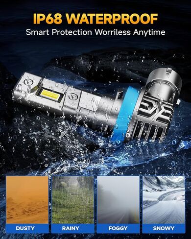Ursprung 𝟏𝟐𝟎,𝟎𝟎𝟎𝐋𝐌 H11 9005 Led Bulb Combo, Upgraded 5th-Gen 16 CSP for Superior Brightness, 6500K Cool White, H8/H9/HB3 Bulbs, 90,000 Hours Lifespan, IP68 Waterproof, Pack of 4 in Saudi Arabia