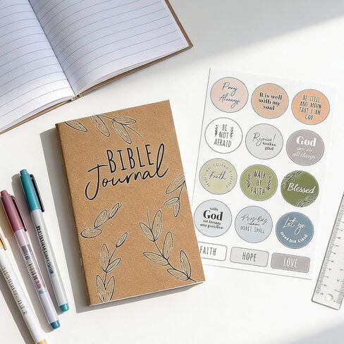 دفاتر آيات الكتاب المقدس باللون البني من Fun Express مقاس 5 × 8 بوصة مع ورقة ملصقات - 24 قطعة in Kuwait