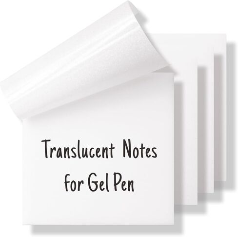 Gel Pen Friendly Colored Transparent Sticky Notes - Translucent Matte Pastel Pads for Study, 5 Bright Colors, 3x3 in, 5 Pads 250 Sheets, Quick Dry Smudge-Free in Kuwait
