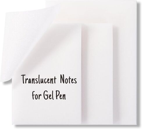 Gel Pen Friendly Colored Transparent Sticky Notes - Translucent Matte Pastel Pads for Study, 5 Bright Colors, 3x3 in, 5 Pads 250 Sheets, Quick Dry Smudge-Free in Kuwait