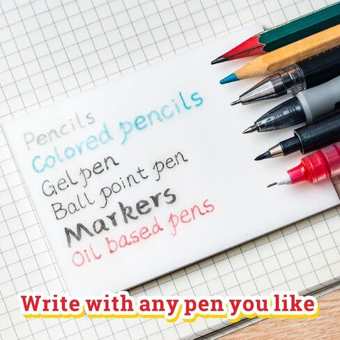 Gel Pen Friendly Colored Transparent Sticky Notes - Translucent Matte Pastel Pads for Study, 5 Bright Colors, 3x3 in, 5 Pads 250 Sheets, Quick Dry Smudge-Free in Kuwait