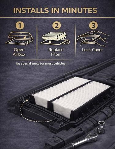 CA11942 Engine Air Filter for Hyundai Sonata 2015-2019 2.4L, Sonata Hybrid 2016-2019 2.0L, Kia Optima 2016-2020 2.4L, Optima Hybrid 2017-2020 2.0L, Replacement for 28113-C1100 in Saudi Arabia