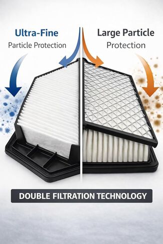 CA11942 Engine Air Filter for Hyundai Sonata 2015-2019 2.4L, Sonata Hybrid 2016-2019 2.0L, Kia Optima 2016-2020 2.4L, Optima Hybrid 2017-2020 2.0L, Replacement for 28113-C1100 in Saudi Arabia