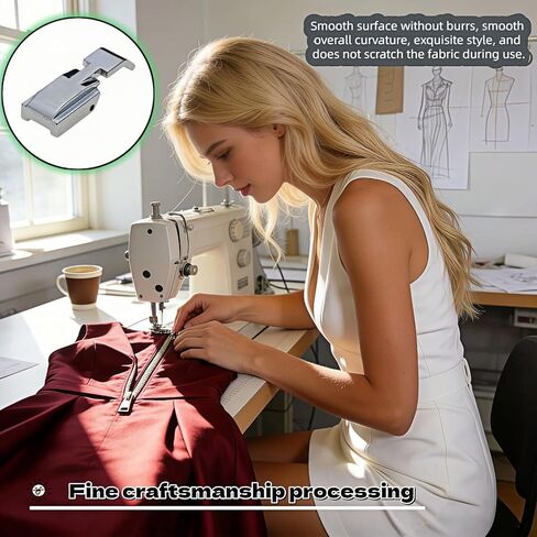 Universal Zipper Presser Foot for Low Shank Snap-On Sewing Machines - All Metal, Easy Clip-On Installation, Precision Stitching for Zippers, Piping, Home Decor & Garment Projects in Saudi Arabia