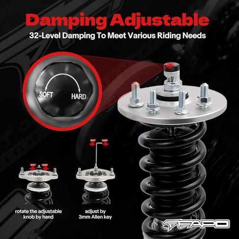 FAPO PF Coilovers ارتفاع قابل للتعديل 32 مستوى المثبط لهوندا أكورد 2003-2007 سم، ل Acura TSX 2004-2008 CL9 أحادية الأنبوب خفض دعامات التعليق in Kuwait