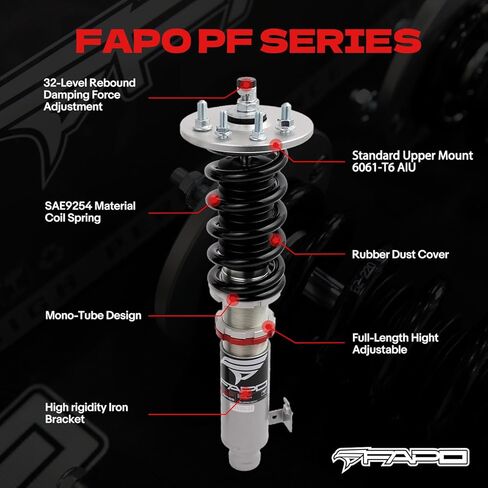 FAPO PF Coilovers ارتفاع قابل للتعديل 32 مستوى المثبط لهوندا أكورد 2003-2007 سم، ل Acura TSX 2004-2008 CL9 أحادية الأنبوب خفض دعامات التعليق in Kuwait