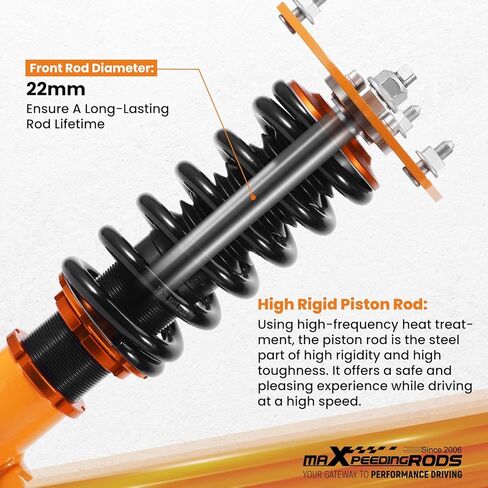 maXpeedingrods Coilovers for Mitsubishi 3000GT FWD 1991-1999, for Dodge Stealth FWD 1991-1996, Height Adjustable Coilovers Suspension Kit, Preset Damping Lowering Kit Gold in Kuwait