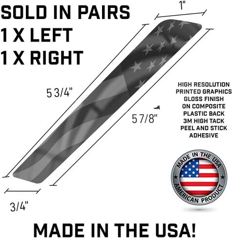 Aftermarket Saddlebag Inserts For 2014 And Newer Harley Davidson Touring Models Street Road Ultra Glide Road King. Sold In Pairs And Made In The USA! Grey Black American Flag Design. in Saudi Arabia