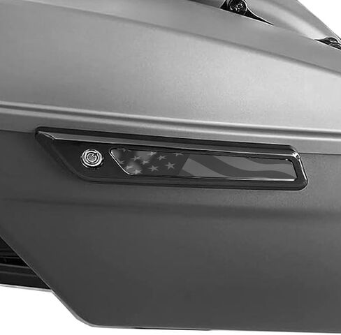 Aftermarket Saddlebag Inserts For 2014 And Newer Harley Davidson Touring Models Street Road Ultra Glide Road King. Sold In Pairs And Made In The USA! Grey Black American Flag Design. in Saudi Arabia