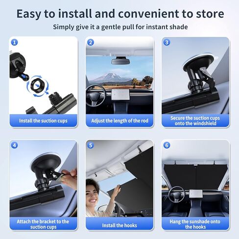 Retractable Windshield Sun Shade - 99% UV & Heat Block, 420D Fabric, Universal Fit for Cars Trucks SUVs (Not for Large Trucks/Contoured Windshields.) in Saudi Arabia