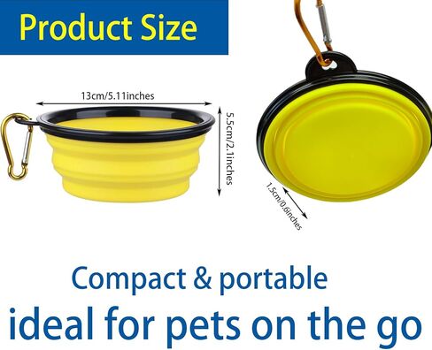 2Pack Collapsible Dog Bowl with Buckle Closure, TPE Travel Pet Bowl for Dogs, Portable Outdoor Food and Water Dish for Walking, Hiking, Camping(350ML Red) in Saudi Arabia
