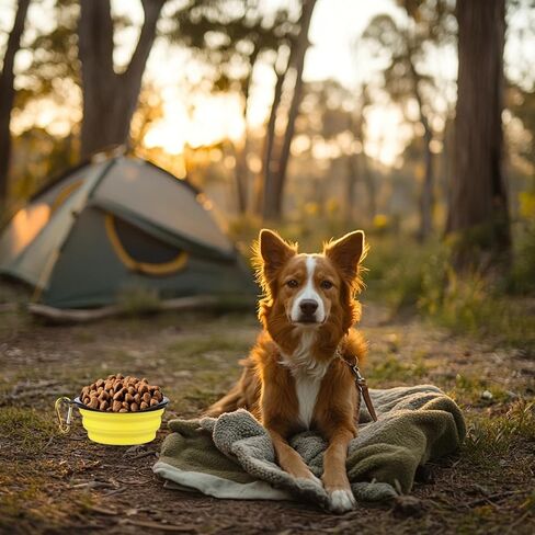 2Pack Collapsible Dog Bowl with Buckle Closure, TPE Travel Pet Bowl for Dogs, Portable Outdoor Food and Water Dish for Walking, Hiking, Camping(350ML Red) in Saudi Arabia