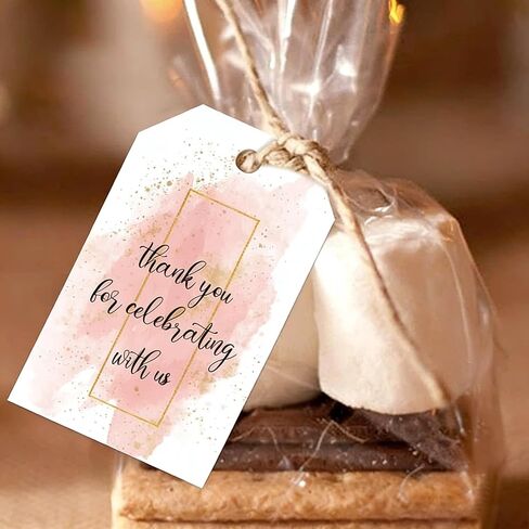 Personalized Gift Tag, Custom Favor Label, Kraft Wrapping Decoration, Wedding Supplies Birthday Party Craft, Thick Paper Hang Card with String in Saudi Arabia