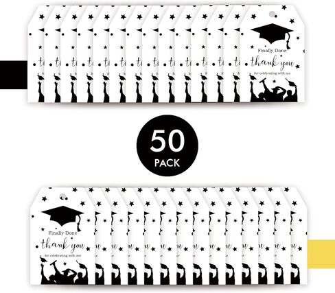 50 قطعة من بطاقات الشكر للتخرج، بطاقة هدية تهنئة التخرج مع سلسلة لحفلة التخرج، فئة 2026، بطاقات شكر ورقية لهدايا حفلات التخرج in Kuwait