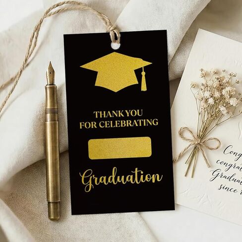KIDEAR Personalized Gift Tags 2026,50Pcs Happy Graduation Tags with String Congrats Grad Class of 2026,High School or College Graduation Party Games Decorations Supplies,Grad Treat Bags - A02 in Saudi Arabia