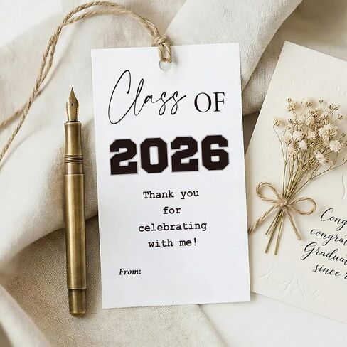 بطاقات هدايا مخصصة من KIDEAR 2026، 50 قطعة من علامات التخرج السعيدة مع سلسلة تهنئة فئة التخرج من عام 2026، لوازم تزيين ألعاب حفلات التخرج من المدرسة الثانوية أو الكلية، حقائب هدايا التخرج - A02 in Kuwait
