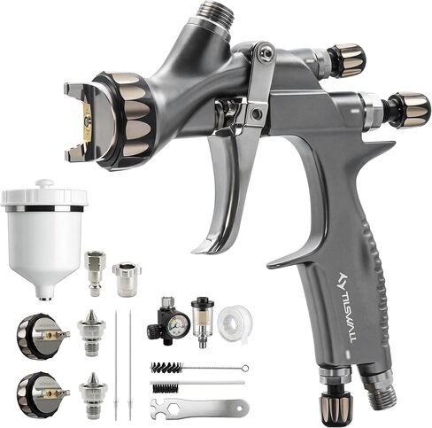 Tilswall Pinto GT HVLP Spray Gun Kit, Truth HVLP Plus Atomisation Paint Gun with 32cm+ Spray Width, All-Stainless Steel Flow Channel, 1.3/1.5/1.7mm Nozzles, Ideal for Automotive and Premium Coating in Saudi Arabia