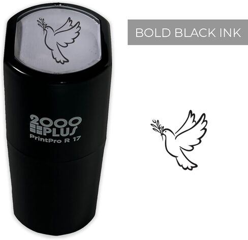 Dove Stamp / 2000 Plus Self Inking Animal Stamper / 9/16" Small Religious Animal Peace Symbol Imprint/Christian Black Bird Reward Stamp/Church Bible Study Teacher Planner Journaling Imprint in Kuwait