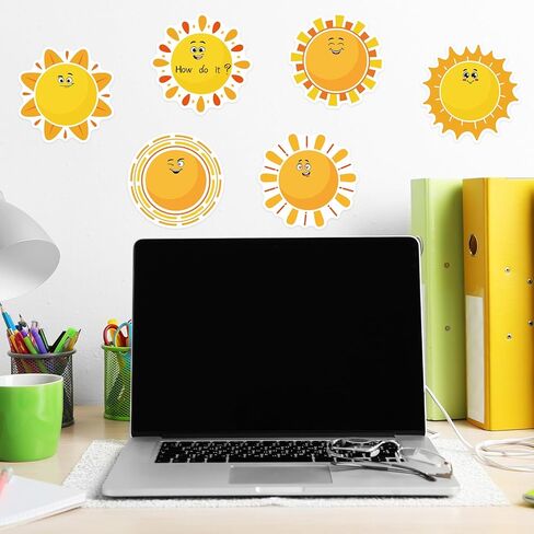 24 Packs Summer Sun Sticky Notes, 600 Sheets Self-Adhesive Smile Sunshine Notepads Sun Writing Memo Pads for Summer Gifts Party Favor Student Reward Home School Office Supplies in Saudi Arabia