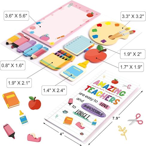Ceiba Tree Teacher Sticky Notes Set Self-Stick Memo Pads Page Markers End of Year Thank You Teacher Gifts for Appreciation Week Staff Coworkers in Saudi Arabia