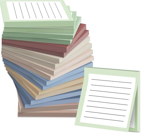 18 Pack Lined Sticky Notes, 3x3 in Sticky Notes with Lines, 6 Different Colour Super Sticking Memo Pads for Office, School, Home Desks and More in Saudi Arabia