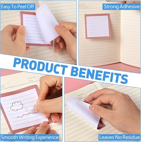 18 Pack Lined Sticky Notes, 3x3 in Sticky Notes with Lines, 6 Different Colour Super Sticking Memo Pads for Office, School, Home Desks and More in Saudi Arabia