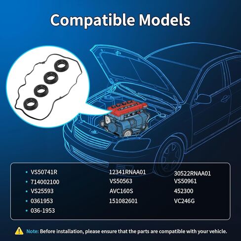 مجموعة حشية غطاء صمام المحرك VS50741R تناسب 2006-2022 Honda Civic HRV، 2013-2015 Acura ILX، 1.8L 2.0L، مجموعة حشية غطاء الصمام استبدال 12341RNAA01 30522RNAA01 714002100 VS50563 VS50961 VS25593 in Kuwait