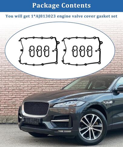 AJ813023 Valve Cover Gasket Set Fits for Jaguar F-Type 2014-2021, Fits for F-Pace 2017-2020,Fits for Land Rover Discovery 2017-2020 3.0L V6 Engine,Replaces C2D3526,C2D3527,LR041869,LR089050,LR011220 in Saudi Arabia