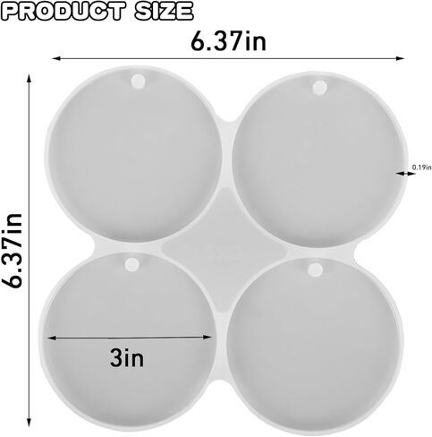4-Cavity Silicone Molds with Hole,Silicone Round Keychain Molds Resin Circle Molds for DIY Ornaments Pendant Jewelry Making in Saudi Arabia
