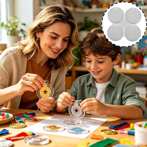 4-Cavity Silicone Molds with Hole,Silicone Round Keychain Molds Resin Circle Molds for DIY Ornaments Pendant Jewelry Making in Saudi Arabia