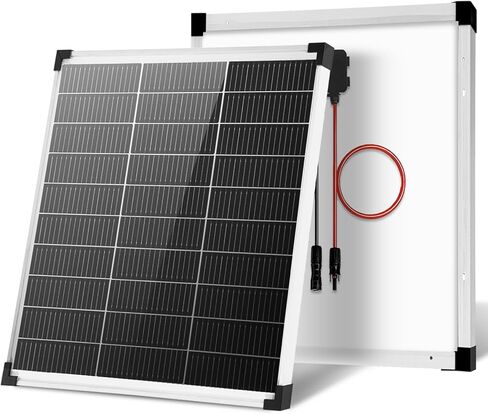 Solar Panels N-Type 16BB 50W Solar Panel, 50 Watt Solar Panel 18V A+ Monocrystalline Cell 25% High Efficiency, for RV Van Marine Home Rooftop Off-Grid Systems (22.8" x 20.3", Single Silver) in Saudi Arabia