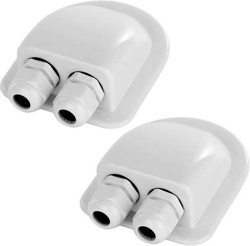 2 Pack of IP68 Waterproof Solar Cable Entry Gland by Restmo, Weather Resistant Dual Cable Entry Housing for Solar Panels of RV, Caravan, Marine, Boat, Cabin, White in Kuwait