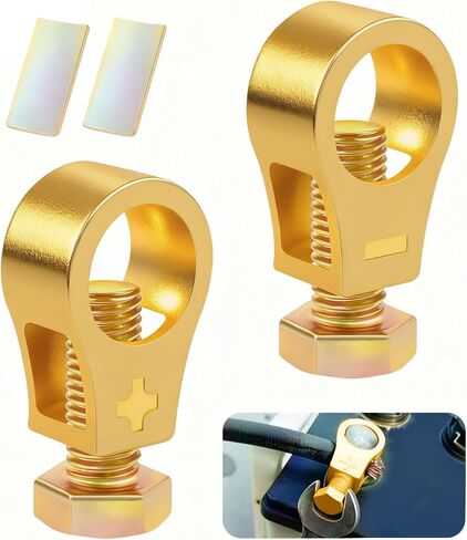 2PCS Car Battery Terminal Connector,Car Copper Battery Terminals for Providing Current Transfer,Universal Cars Batteries Terminal Connectors with Spacers for Cars/Trucks/Boats in Kuwait