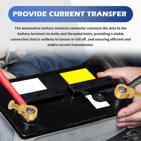 2PCS Car Battery Terminal Connector,Car Copper Battery Terminals for Providing Current Transfer,Universal Cars Batteries Terminal Connectors with Spacers for Cars/Trucks/Boats in Kuwait