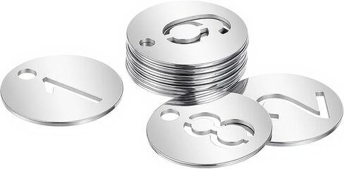 1 to 10 Number Tags,Stainless Steel Key Tags with Labels Round Metal Number Keychain Numbered Key Tag with Metal Rings for Coat Check House Locker Organize Keys in Kuwait