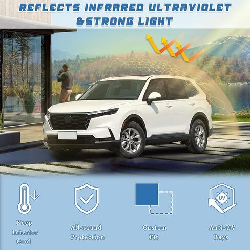 XCBYT 2023-2024 Honda CRV ظلة نوافذ السيارة ذات الأغراض المزدوجة مع شبكة مسامية عازلة للحرارة 99% تعتيم للأشعة فوق البنفسجية من الشمس يحافظ على ستائر الخصوصية الرائعة للرضاعة الطبيعية والقيلولة وارتداء الملابس والتخييم in Kuwait