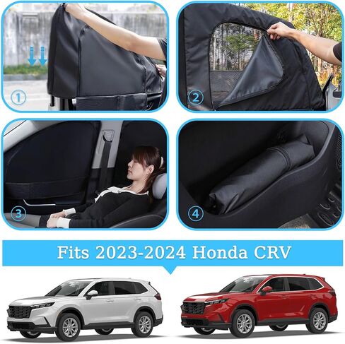 XCBYT 2023-2024 Honda CRV ظلة نوافذ السيارة ذات الأغراض المزدوجة مع شبكة مسامية عازلة للحرارة 99% تعتيم للأشعة فوق البنفسجية من الشمس يحافظ على ستائر الخصوصية الرائعة للرضاعة الطبيعية والقيلولة وارتداء الملابس والتخييم in Kuwait